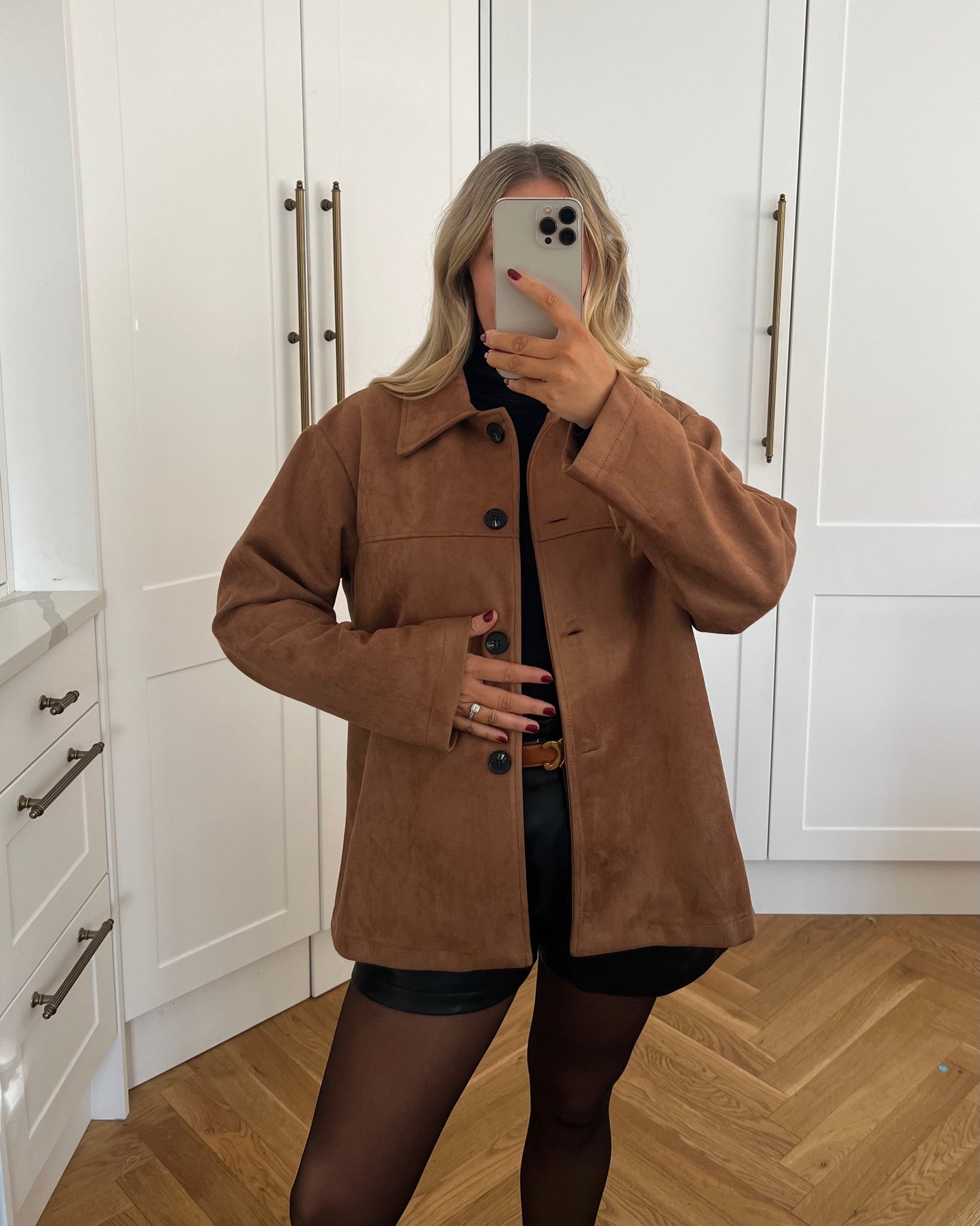 CLASSIC TAN FAUX SUEDE JACKET