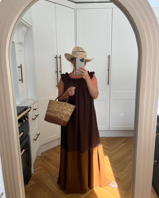 BARDOT BROWN MAXI DRESS